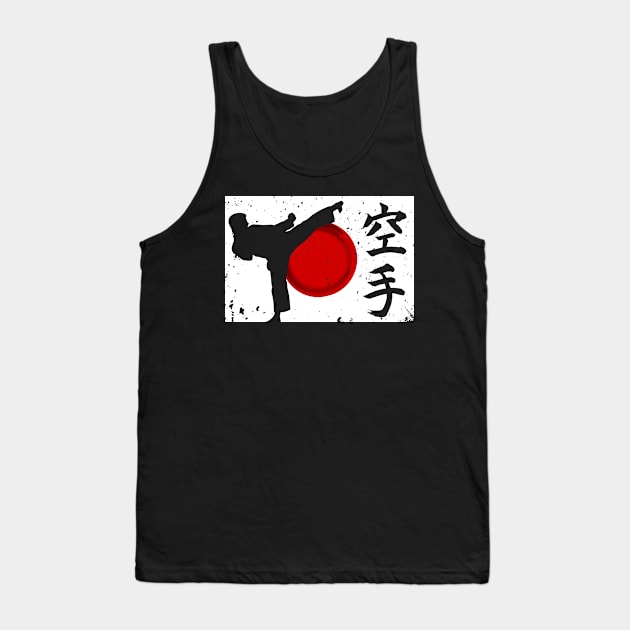 Japanese Karate Shirt High Kick Tank Top by ThreadsMonkey